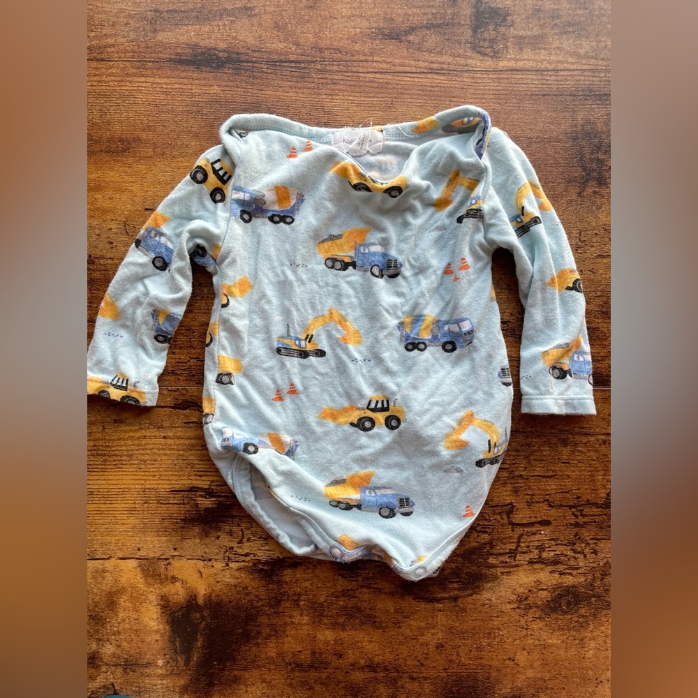 Angel Dear Long Sleeve Bodysuit Construction Trucks